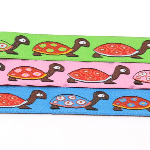Ruban tissé Tortues - 15mm - Au mètre Ruban tissé Tortues - 15mm - Au mètre