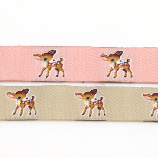 Webband Rehkitz- 15mm - Meterware Webband Rehkitz- 15mm - Meterware