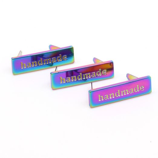 3 x Étiquette Handmade métal - Arc-en-ciel 3 x Étiquette Handmade métal - Arc-en-ciel