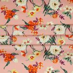 Beschichtete Baumwolle – Blumen Altrosa Beschichtete Baumwolle – Blumen Altrosa