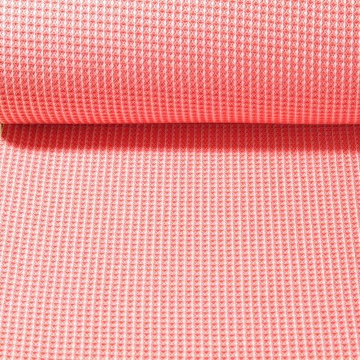Waffelpique Jacquard Honey - Rot