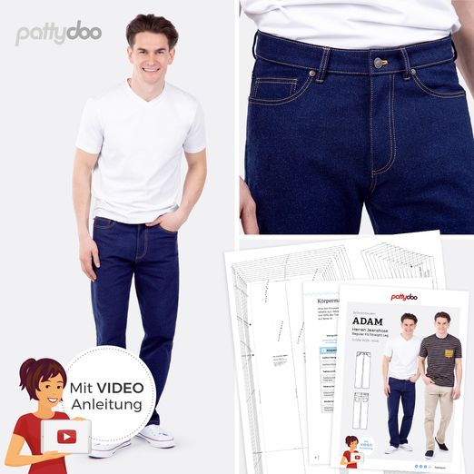 Herrenjeans - Adam - Papier-Schnittmuster