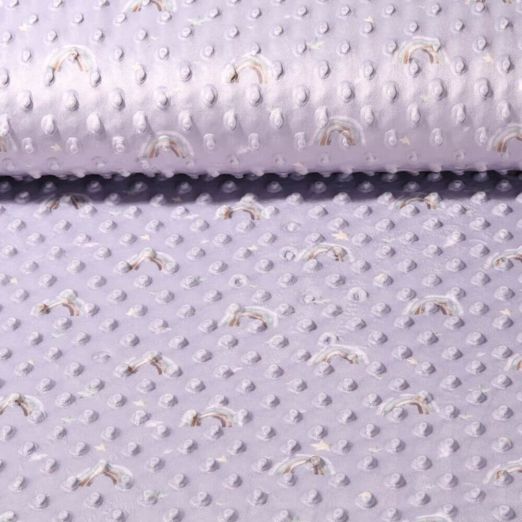 Polaire Minky - Impression numérique Arc en ciel Lilas