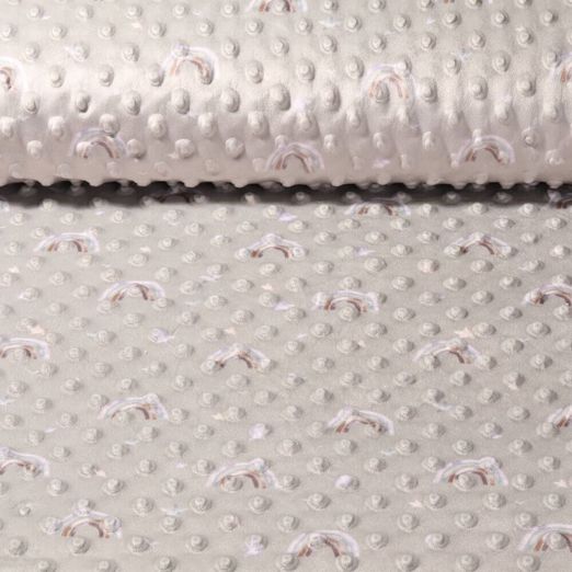 Polaire Minky - Impression numérique Arc en ciel Taupe