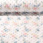 Fleece Minky - Digitaldruck Blumen Ecru