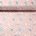Fleece Minky - Digitaldruck Blumen Rosa