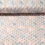 Fleece Minky - Digitaldruck Blumen Taupe