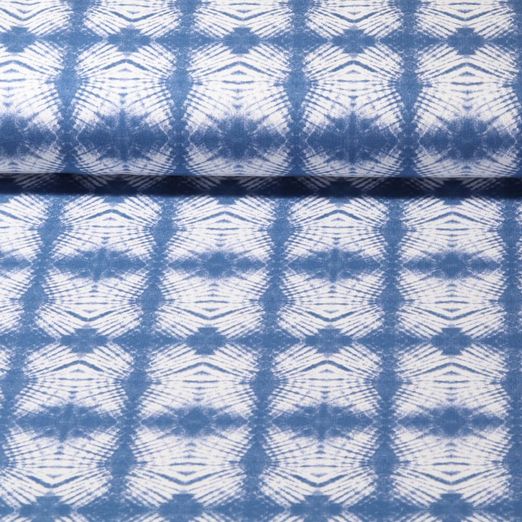 Sweat été - French Terry Batik Bleu Structure bouclée