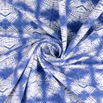 Letní French Terry Batik Modrý s Očka Strukturou