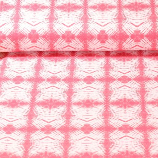 Sweat été - French Terry Batik Rose Structure bouclée