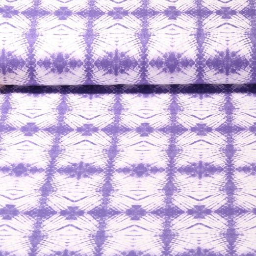 Sommersweat - French Terry Batik Lila Schlingenstruktur