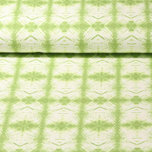 Sommersweat - French Terry Batik Grün Schlingenstruktur