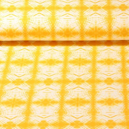 Sweat été - French Terry Batik Jaune Structure bouclée