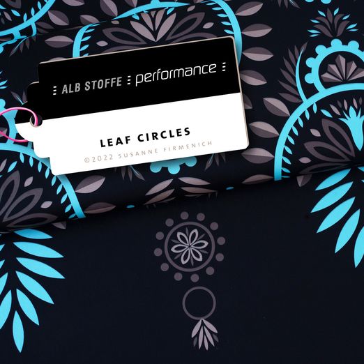 Collection Performance Albstoffe - Feuilles Cercles Noir