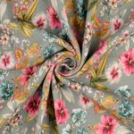 Jersey Piqué - Super Stretch Fleurs Vert Menthe Foncé