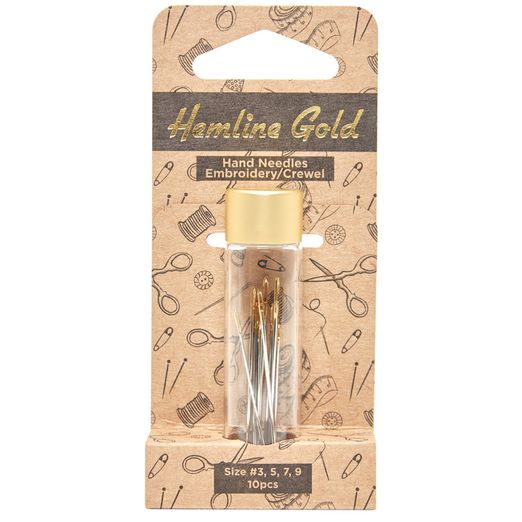Handsticknadeln mit goldenem Öhr - 10 Stück
