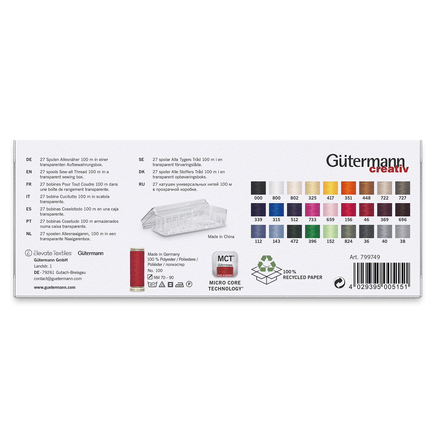 Gütermann Nähfaden-Set Allesnäher in einer transparenten Box-1 Gütermann Nähfaden-Set Allesnäher in einer transparenten Box-1
