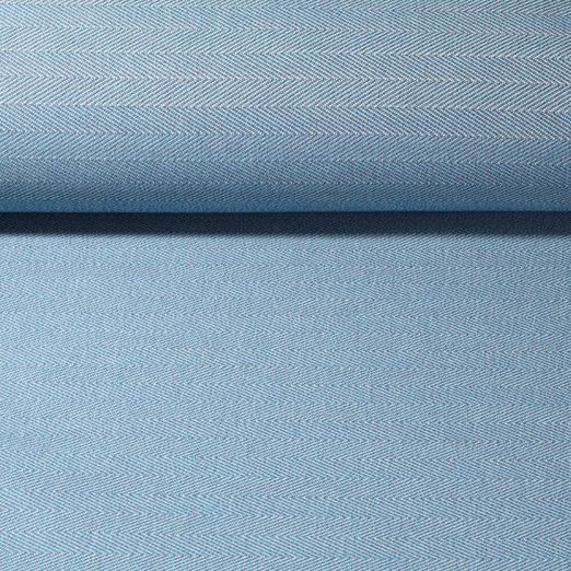 Outdoorstoff Romy - Teflonbeschichtet Jacquard Fischgrät Blau