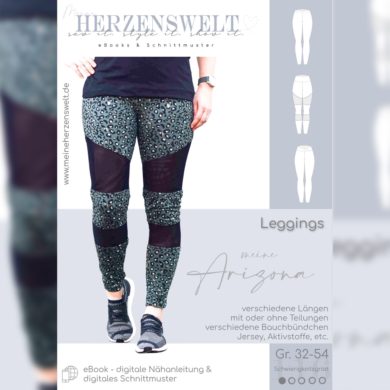 Leggings - Arizona - Schnittmuster eBook-1 Leggings - Arizona - Schnittmuster eBook-1