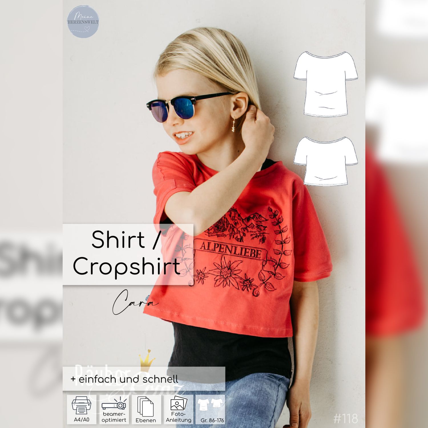 Cropshirt - Cara Kinder - Schnittmuster eBook-2 Cropshirt - Cara Kinder - Schnittmuster eBook-2