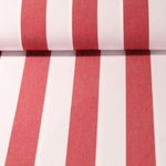 Tissu d´extérieur - Grosses rayures - Revêtement téflon Blanc rouge