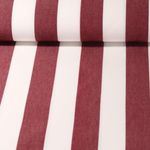 Tissu d´extérieur - Grosses rayures - Revêtement téflon Blanc bordeaux