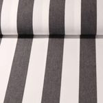 Tissu d´extérieur - Grosses rayures - Revêtement téflon Blanc noir