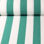 Tissu d'extérieur - Grosses rayures - Revêtement téflon Blanc vert