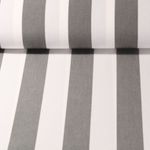 Tissu d´extérieur - Grosses rayures - Revêtement téflon Blanc gris