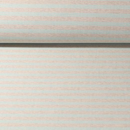 Tissu d´extérieur Ron - Revêtement téflon Jacquard Rayures 10mm Gris turquoise Melange