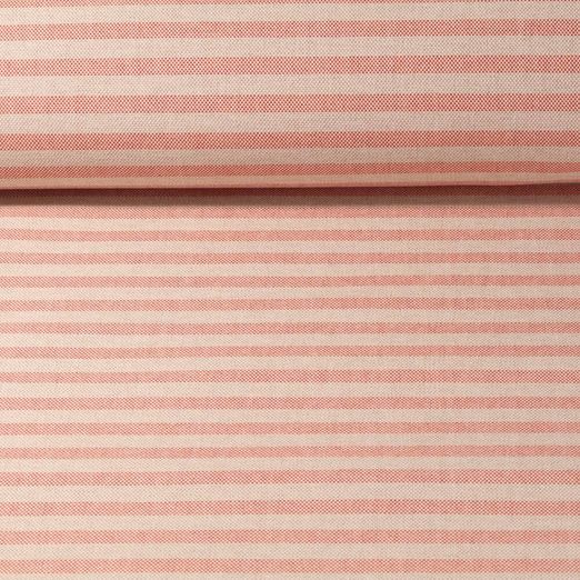 Tissu d´extérieur Ron - Revêtement téflon Jacquard Rayures 10mm Sable rouge Melange