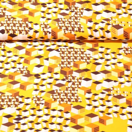 Viskose - Geometrische Körper Gelb