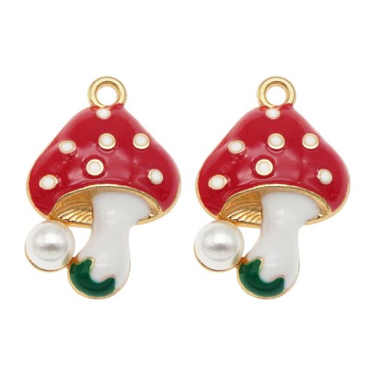 Charm - pendentif - champignon vénéneux - 1 pièce