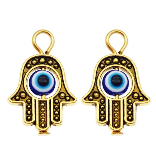 Charm - pendentif - main de fatma - dorée - 1 pièce Charm - pendentif - main de fatma - dorée - 1 pièce
