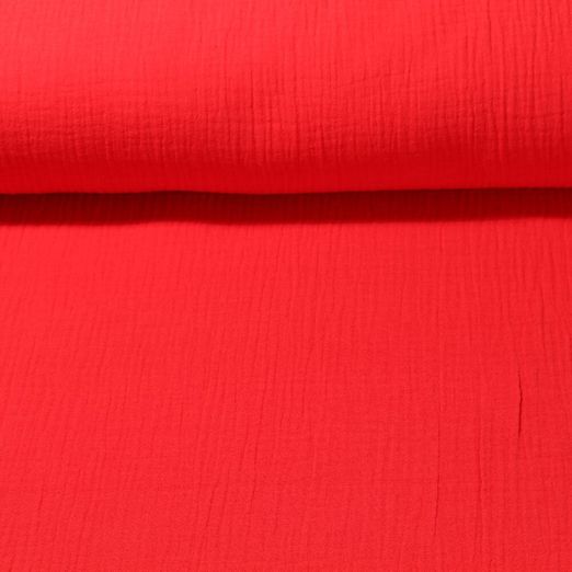 Mousseline bio Marius - Rouge clair