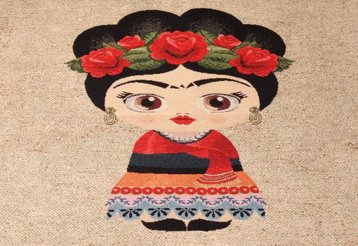 Gobelin Panel - Blumenmädchen Beige Melange