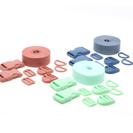 Kunststoff Zubehör Set mit 3m Gurtband light