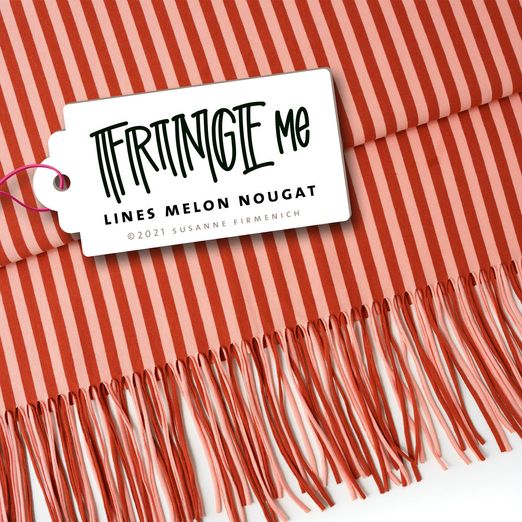Albstoffe - Hamburger Liebe Fringe Me Cotton Lines Melone Nougat