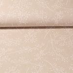 Canevas - Petites branches Aspect lin Beige Blanc
