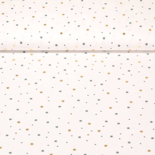Popeline de coton - Etoiles - Blanc impression sur film