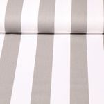 Canevas coton - Grosses rayures Gris galet