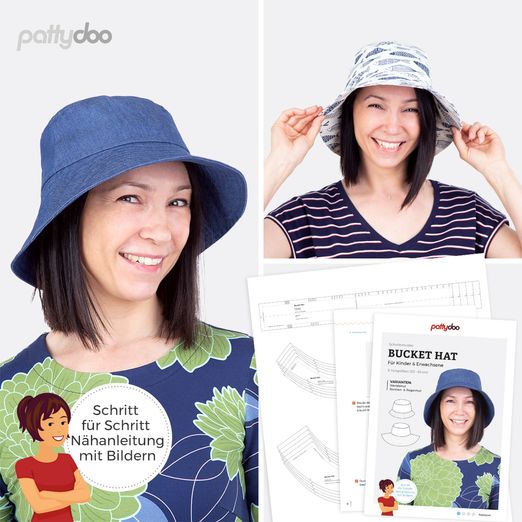 Fischerhut - Bucket Hat - Papier-Schnittmuster