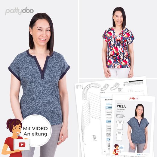 Blusenshirt - Thea - Papier-Schnittmuster