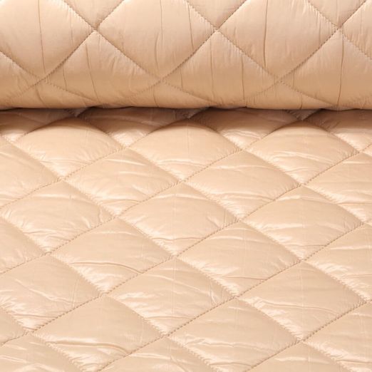 Tissu matelassé pour veste - Losanges Beige 65mm Ouaté