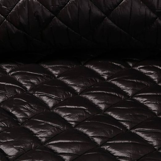 Gesteppter Jackenstoff - Rauten Schwarz 65mm Wattiert