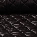 Tissu matelassé pour veste - Losanges Noir 65mm Ouaté