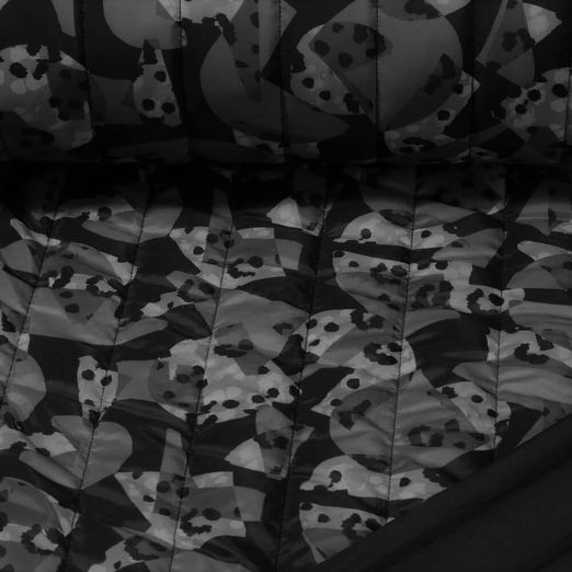 Gesteppter Jackenstoff - Camouflage Grau Wattiert