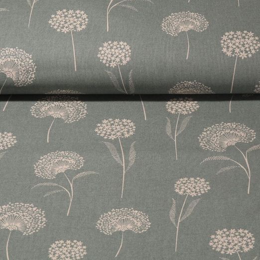 Toile canevas - Pissenlits Aspect lin Menthe foncé