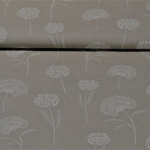 Toile canevas - Pissenlits Effet lin Taupe