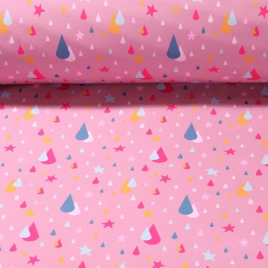 Softshell - Impression numérique Gouttes de pluie Vieux rose